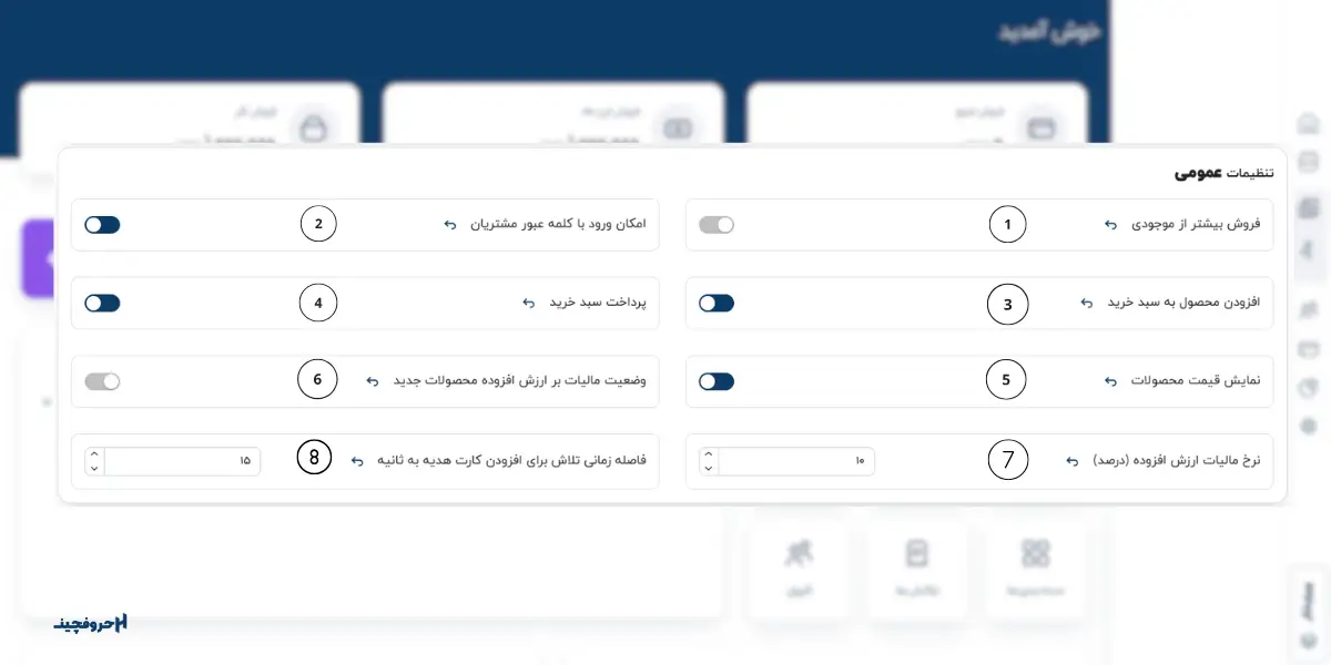 تنظیمات عمومی سایت